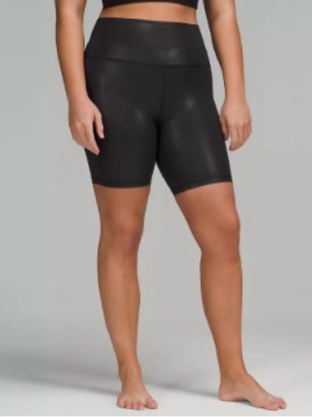 Lululemon Foil Print Black High-Rise Bike Shorts